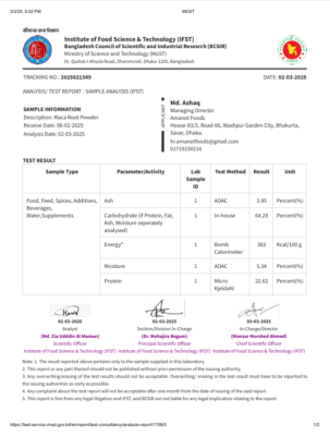 IFST Lab Test Report